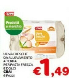 Crai Crai - Uova Fresche Da Allevamento A Terra Per Pasta Fresca E Dolci offerta