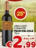 Crai Feudi Del Sole Vino Lazio Syrah IGP 750 Ml offerta