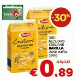 Crai Barilla Nidi All'uovo Tagliatelle Emiliane 250 G offerta