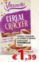 Crai Vitasnella Vitasnella - Cracker Farro e Grano Saraceno 200 g(ml) offerta