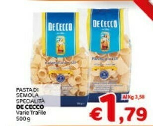 Crai De Cecco Pasta Di Semola Specialità offerta