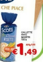 Crai Scotti Gallette Mais offerta