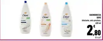 Conad BAGNODOCCIA DOVE idratante, seta preziosa, 600 ml offerta