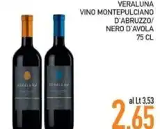 Bitar VERALUNA VINO MONTEPULCIANO D'ABRUZZO/ NERO D'AVOLA 75 CL offerta