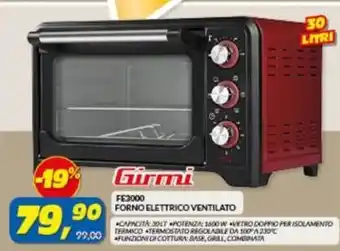 Risparmio Casa Girmi FORNO ELETTRICO VENTILATO offerta