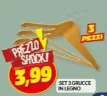Risparmio Casa SET 3 GRUCCE IN LEGNO offerta