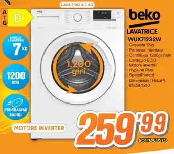 Golino Service beko LAVATRICE WUX71232W offerta