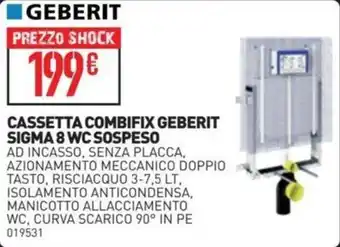 CASSETTA COMBIFIX GEBERIT SIGMA 8 WC SOSPESO