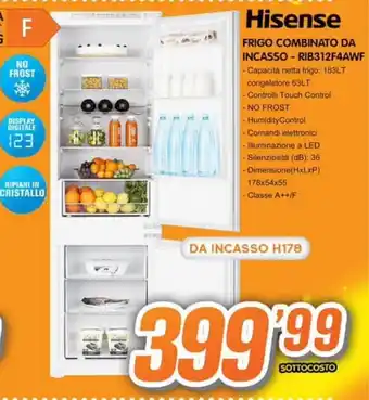 Hisense FRIGO COMBINATO DA INCASSO - RIB312F4AWF