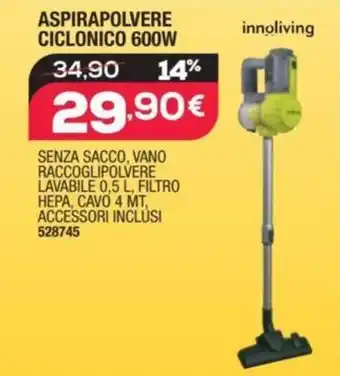ASPIRAPOLVERE CICLONICO 600W