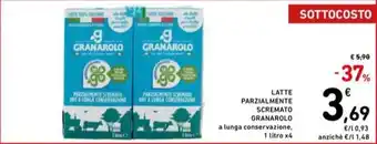 Spazio Conad LATTE PARZIALMENTE SCREMATO GRANAROLO a lunga conservazione, 1 litro x4 offerta
