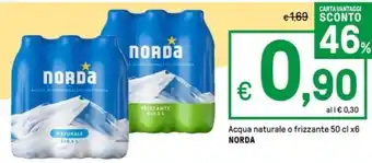 Iper La Grande Acqua naturale o frizzante 50 cl x6 NORDA offerta