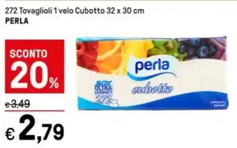 Iper La Grande 272 Tovaglioli 1 velo Cubotto 32 x 30 cm PERLA offerta