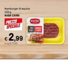 Iper La Grande Hamburger di equino NABA CARNI offerta