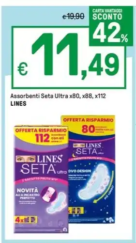 Iper La Grande Assorbenti Seta Ultra x80, x88, x112 LINES offerta