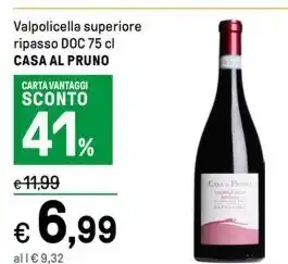 Iper La Grande Valpolicella superiore ripasso DOC 75 cl CASA AL PRUNO offerta