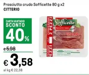 Prosciutto crudo Sofficette 80 g x2 CITTERIO