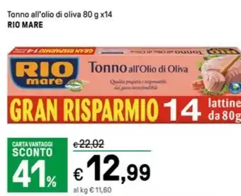 Iper La Grande Tonno all'olio di oliva 80 g x14 RIO MARE offerta