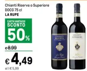 Iper La Grande Chianti Riserva o Superiore DOCG 75 cl LA RUPE offerta