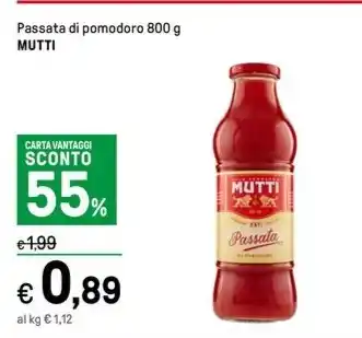 Iper La Grande Passata di pomodoro 800 g MUTTI offerta