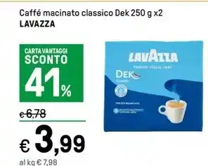 Iper La Grande Caffé macinato classico Dek 250 g x2 LAVAZZA offerta