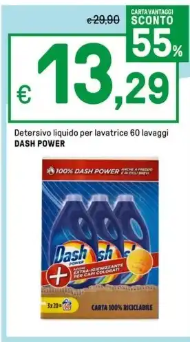 Iper La Grande Detersivo liquido per lavatrice 60 lavaggi DASH POWER offerta