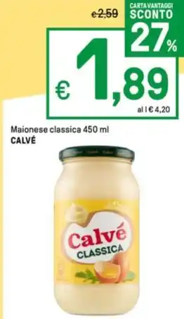 Iper La Grande Maionese classica 450 ml CALVÉ offerta