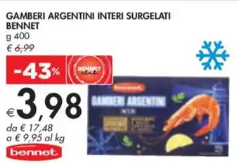 Bennet GAMBERI ARGENTINI INTERI SURGELATI BENNET offerta