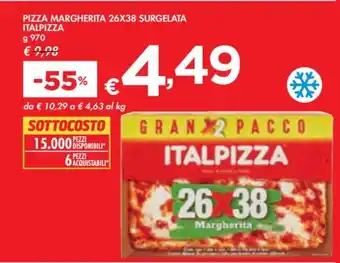 Bennet PIZZA MARGHERITA 26X38 SURGELATA ITALPIZZA g 970 offerta