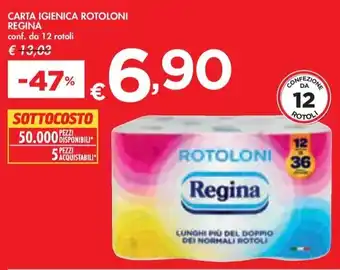 Bennet CARTA IGIENICA ROTOLONI REGINA conf. da 12 rotoli offerta