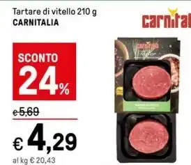 Iper La Grande Tartare di vitello 210 g CARNITALIA offerta