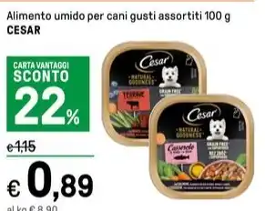 Iper La Grande Alimento umido per cani gusti assortiti 100 g CESAR offerta