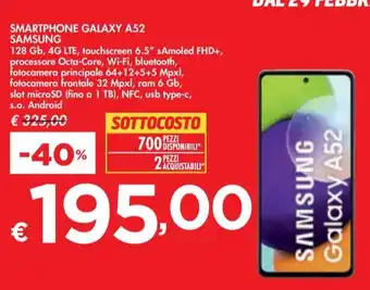 Bennet SMARTPHONE GALAXY A52 SAMSUNG 128 Gb, 4G LTE offerta