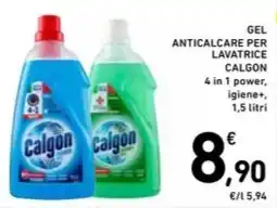 Spazio Conad GEL ANTICALCARE PER LAVATRICE CALGON 4 in 1 power, igiene+, 1,5 litri offerta