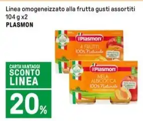 Iper La Grande Linea omogeneizzato alla frutta gusti assortiti 104 g x2 PLASMON offerta