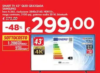 Bennet SMART TV 43" QLED QE43Q60A SAMSUNG offerta
