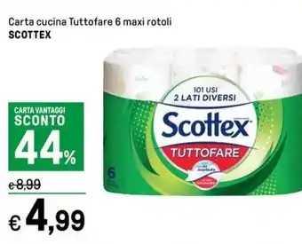Iper La Grande Carta cucina Tuttofare 6 maxi rotoli SCOTTEX offerta