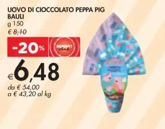 Bennet UOVO DI CIOCCOLATO PEPPA PIG BAULI offerta
