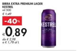 Bennet BIRRA EXTRA PREMIUM LAGER KESTREL offerta