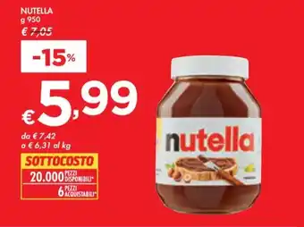 Bennet NUTELLA g 950 offerta