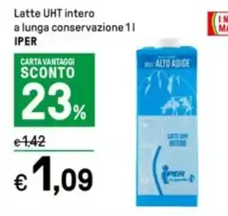 Iper La Grande Latte UHT intero a lunga conservazione 1 l IPER offerta
