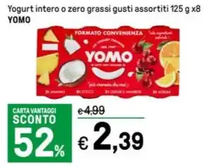 Iper La Grande Yogurt intero o zero grassi gusti assortiti 125 g x8 YOMO offerta