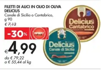 Bennet FILETTI DI ALICI IN OLIO DI OLIVA DELICIUS offerta