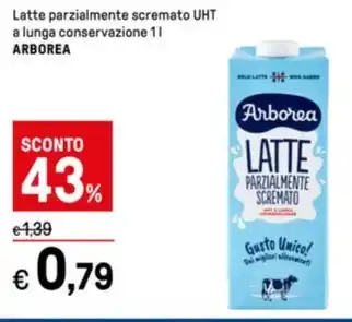 Iper La Grande Latte parzialmente scremato UHT a lunga conservazione 1 l ARBOREA offerta