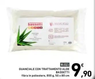 Spazio Conad GUANCIALE CON TRATTAMENTO ALOE BASSETTI fibra in poliestere, 800 g, 50 x 80 cm offerta