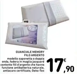 Spazio Conad GUANCIALE MEMORY FILO ARGENTO offerta