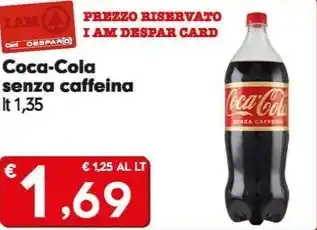 Despar Coca-Cola senza caffeina lt 1,35 offerta