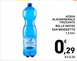 Spazio Conad ACQUA OLIGOMINERALE FRIZZANTE BOLLE DECISE SAN BENEDETTO 1,5 litri offerta