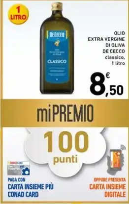 Spazio Conad OLIO EXTRA VERGINE DI OLIVA DE CECCO classico, 1 litro offerta