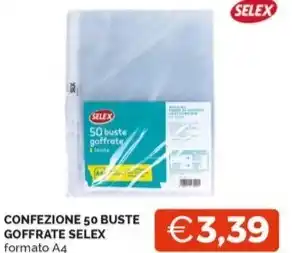 Mercatò CONFEZIONE 50 BUSTE GOFFRATE SELEX formato A4 offerta